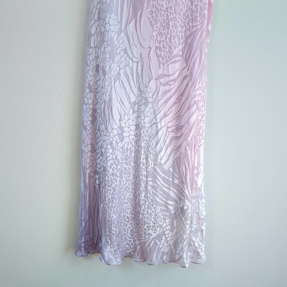 Elegant light pink lavender purple ombre silk maxi gown - Picture 10 of 16